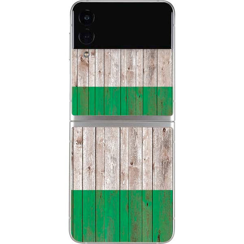 Ireland Flag Dark Wood Galaxy Z Flip4 5G Skin